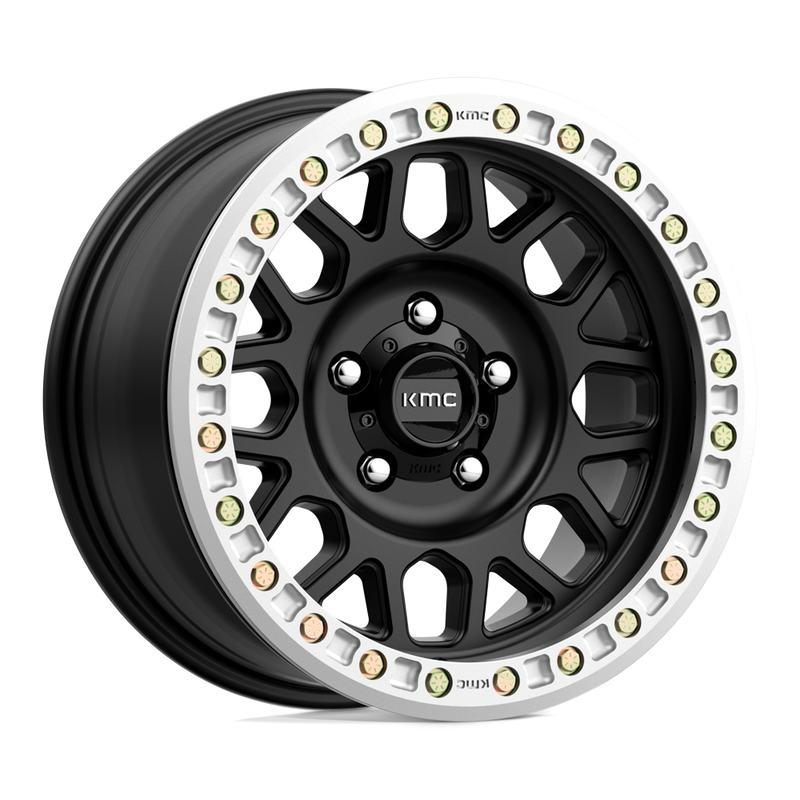 KMC Wheels - KM234 GRENADE DESERT BEADLOCK - Black - SATIN BLACK - 17" x 8.5", 0 Offset, 6x135 (Bolt Pattern), 87.1mm HUB