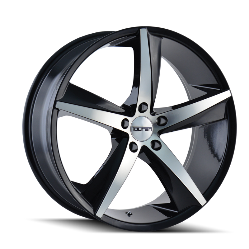 Touren - TR72 - Black - GLOSS BLACK/MACHINED FACE - 18" x 8", 35 Offset, 5x120 (Bolt Pattern), 74.1mm HUB