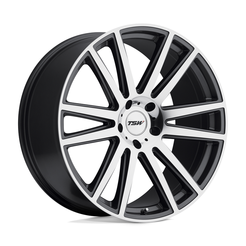 TSW Wheels - GATSBY - Gunmetal - Gunmetal with Mirror-Cut Face - 22" x 9", 40 Offset, 5x114.3 (Bolt Pattern), 76.1mm HUB
