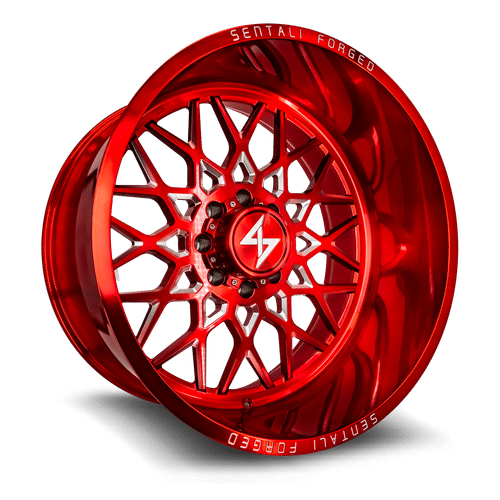 Sentali - Forged SF-5 - Red Milled - 30" x 16", -99 Offset, 8x180 (Bolt pattern), 124.3mm HUB