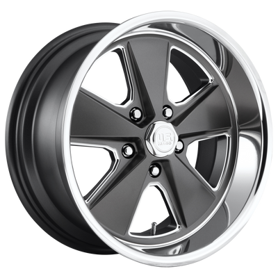 US Mag - U120 ROADSTER - Gunmetal - MATTE GUN METAL MACHINED - 18" x 9.5", 1 Offset, 5x120.65 (Bolt Pattern), 72.56mm HUB