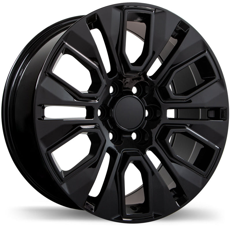 Replika - R232 - Black - Gloss Black - 20" x 9", 24 Offset, 6x139.7 (Bolt Pattern), 78mm HUB