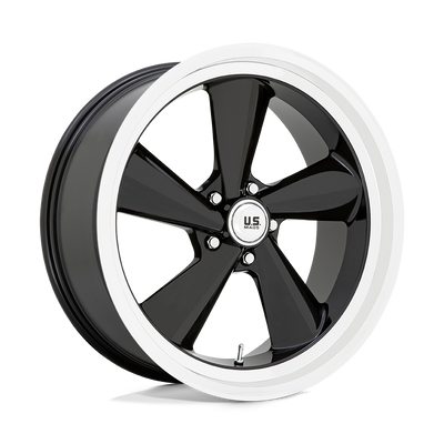 US Mag - U136 TS - Black - GLOSS BLACK WITH DIAMOND CUT LIP - 22" x 9", 15 Offset, 5x127 (Bolt Pattern), 78.1mm HUB