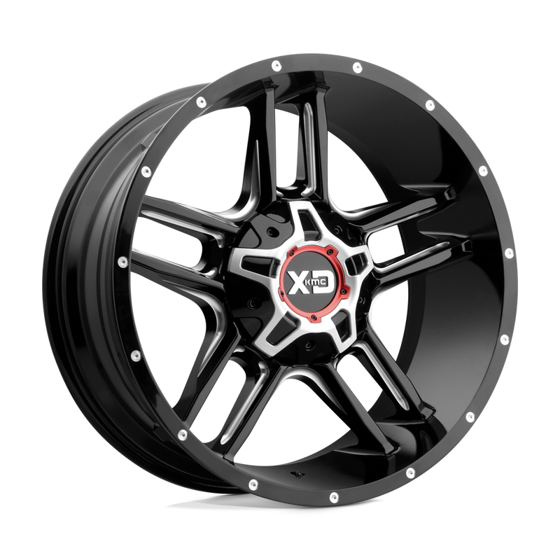 XD Series - XD839 CLAMP - Black - Gloss Black Milled - 20" x 9", 18 Offset, 5x127/139.7 (Bolt Pattern), 78.1mm HUB