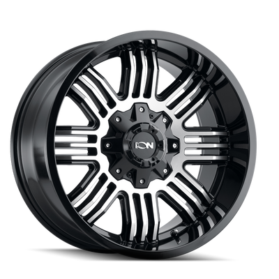 Ion Alloy - 144 - Black - BLACK/MACHINED - 20" x 9", 18 Offset, 8x180 (Bolt Pattern), 124.1mm HUB