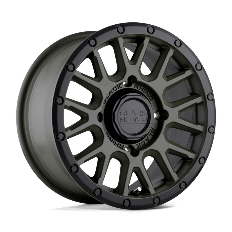 Black Rhino Powersports - LA PAZ UTV - OLIVE DRAB GREEN WITH BLACK LIP - 15" x 7", 51 Offset, 4x137 (Bolt Pattern), 106.1mm HUB