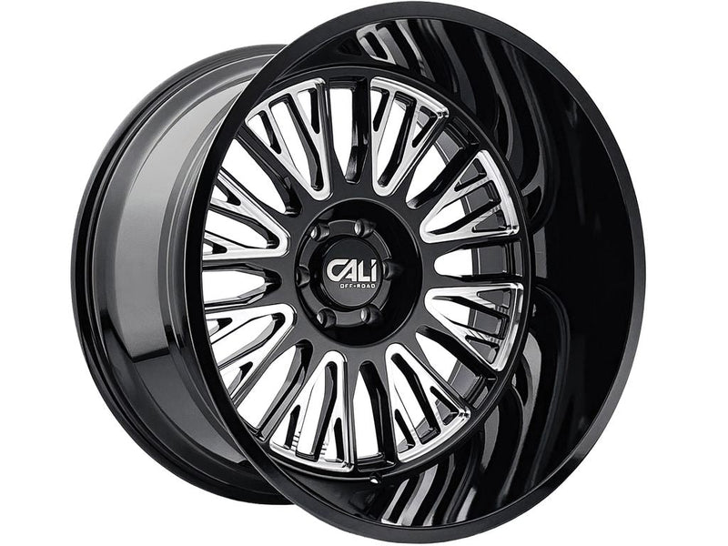 Cali Off-Road - VERTEX - Black - BLACK MILLED - 20" x 10", -25 Offset, 5x127 (Bolt Pattern), 78.1mm HUB