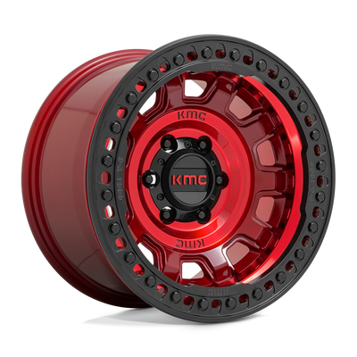 KMC Wheels - KM236 TANK BEADLOCK - CANDY RED - 17" x 9", -15 Offset, 6x139.7 (Bolt Pattern), 108mm HUB
