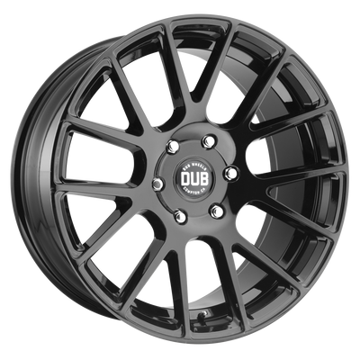 DUB - S205 LUXE - Black - GLOSS BLACK - 20" x 9", 3 Offset, 6x135 (Bolt Pattern), 87.1mm HUB