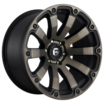 Fuel - D636 DIESEL - Gunmetal - MATTE BLACK DOUBLE DARK TINT - 20" x 9", 2 Offset, 6x135 (Bolt Pattern), 87.1mm HUB