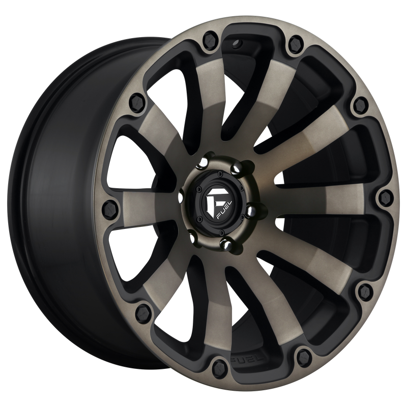 Fuel - D636 DIESEL - Gunmetal - MATTE BLACK DOUBLE DARK TINT - 20" x 9", 2 Offset, 6x135 (Bolt Pattern), 87.1mm HUB
