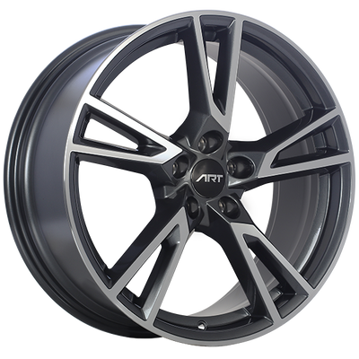ART - Replica 207 - Gunmetal - Dark Gunmetal - Machined Face - 19" x 8", 39 Offset, 5x112 (Bolt Pattern), 66.5mm HUB