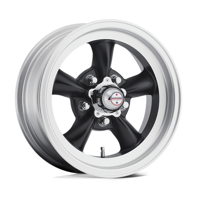 American Racing Vintage - VN105 TORQ THRUST D - Black - SATIN BLACK MACHINED LIP - 15" x 8.5", -25 Offset, 5x120.65 (Bolt Pattern), 83.1mm HUB