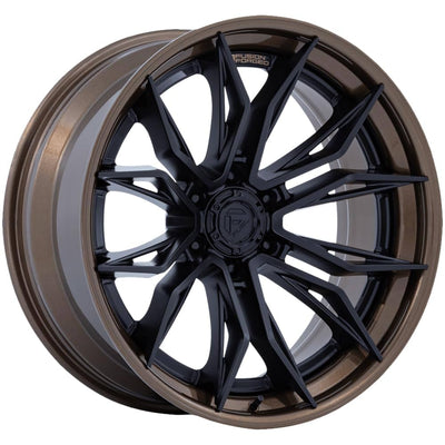 Fuel - MUTINY - Black - Matte Black with Gloss Bronze Lip - 20" x 9", 20 Offset, 6x139.7 (Bolt pattern), 106.10mm HUB