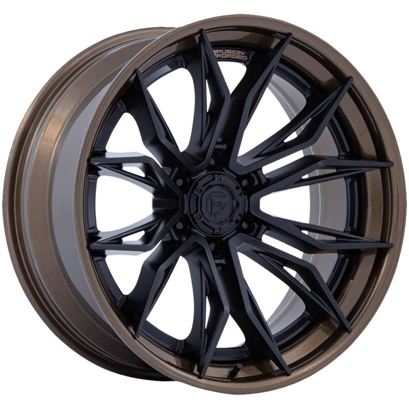 Fuel - MUTINY - Black - Matte Black with Gloss Bronze Lip - 22" x 9.5", 20 Offset, 6x135 (Bolt pattern), 87.10mm HUB
