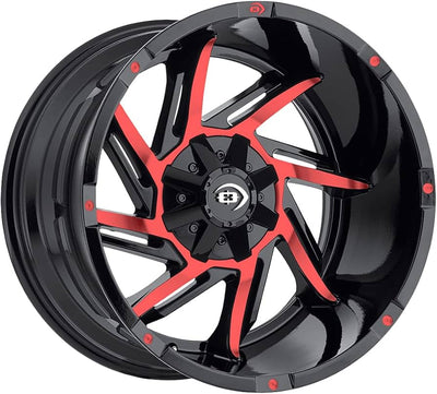 Vision Wheel Off-Road - 422 PROWLER - Black - Gloss Black Red Tint Face - 20" x 9", -51 Offset, 6x135 (Bolt pattern), 87.10mm HUB