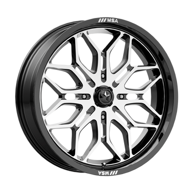 MSA Offroad Wheels - M47 SNIPER - Black - GLOSS BLACK MACHINED - 24" x 7", 10 Offset, 4x137 (Bolt Pattern), 96mm HUB