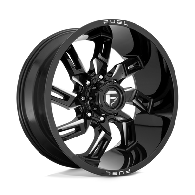 Fuel - D747 LOCKDOWN - Black - GLOSS BLACK MILLED - 20" x 10", -18 Offset, 6x139.7 (Bolt Pattern), 106.1mm HUB