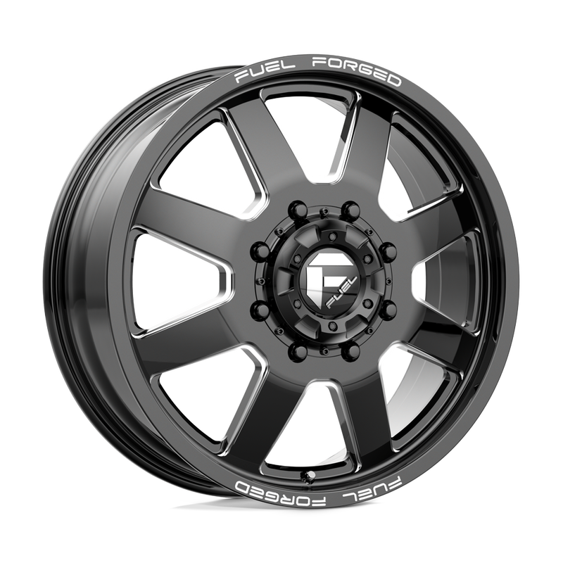 Fuel Mono - DE09 FF09D - Black - MATTE BLACK MILLED - 24" x 8.25", -246 Offset, 8x210 (Bolt Pattern), 154.3mm HUB