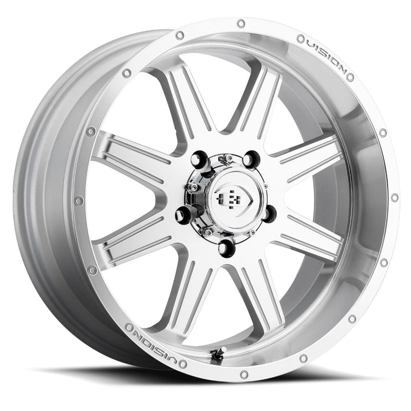 Vision Wheel Off-Road - 421 CANNIBAL - Silver - Silver Machined Face - 20" x 9", 12 Offset, 5x150 (Bolt Pattern), 110.2mm HUB