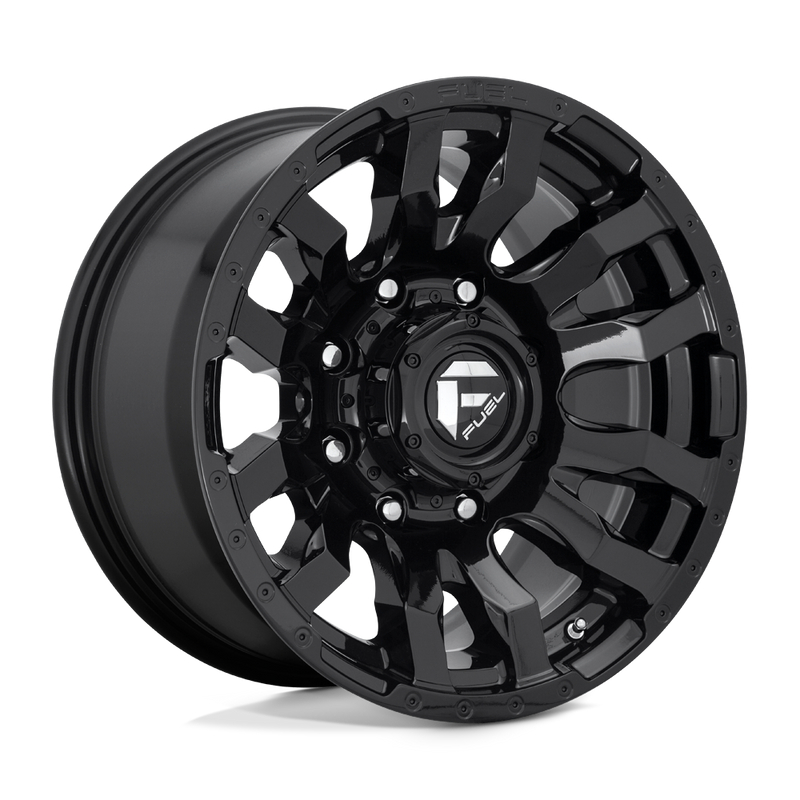 Fuel - D675 BLITZ - Black - GLOSS BLACK - 22" x 10", -18 Offset, 8x165.1 (Bolt Pattern), 125.1mm HUB