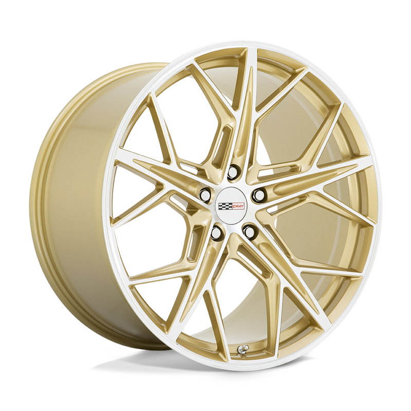 Cray Wheels - HAMMERHEAD - Gold - GLOSS GOLD WITH MIRROR CUT FACE - 21" x 12", 52 Offset, 5x120 (Bolt Pattern), 67.1mm HUB