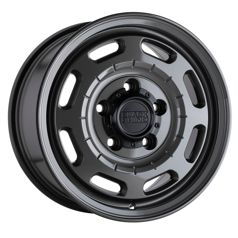 Black Rhino - BANDOLIER - Gunmetal - GLOSS GUNMETAL - 16" x 8", 45 Offset, 6x130 (Bolt Pattern), 84.1mm HUB