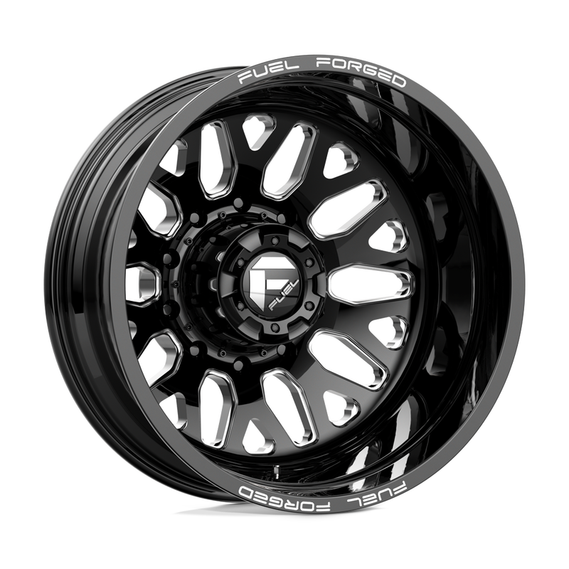 Fuel Mono - DE19 FF19D - Black - GLOSS BLACK MILLED - 22" x 8.5", -202 Offset, 10x225 (Bolt Pattern), 170.1mm HUB