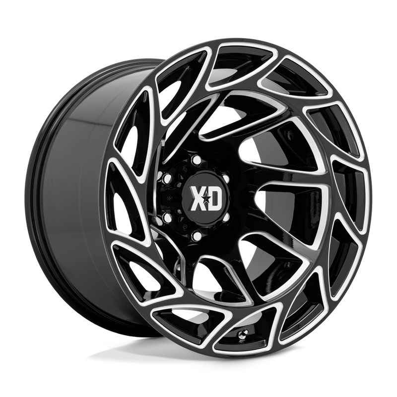 XD Series - XD860 ONSLAUGHT - Black - GLOSS BLACK MILLED - 20" x 12", -44 Offset, 6x135 (Bolt Pattern), 87.1mm HUB