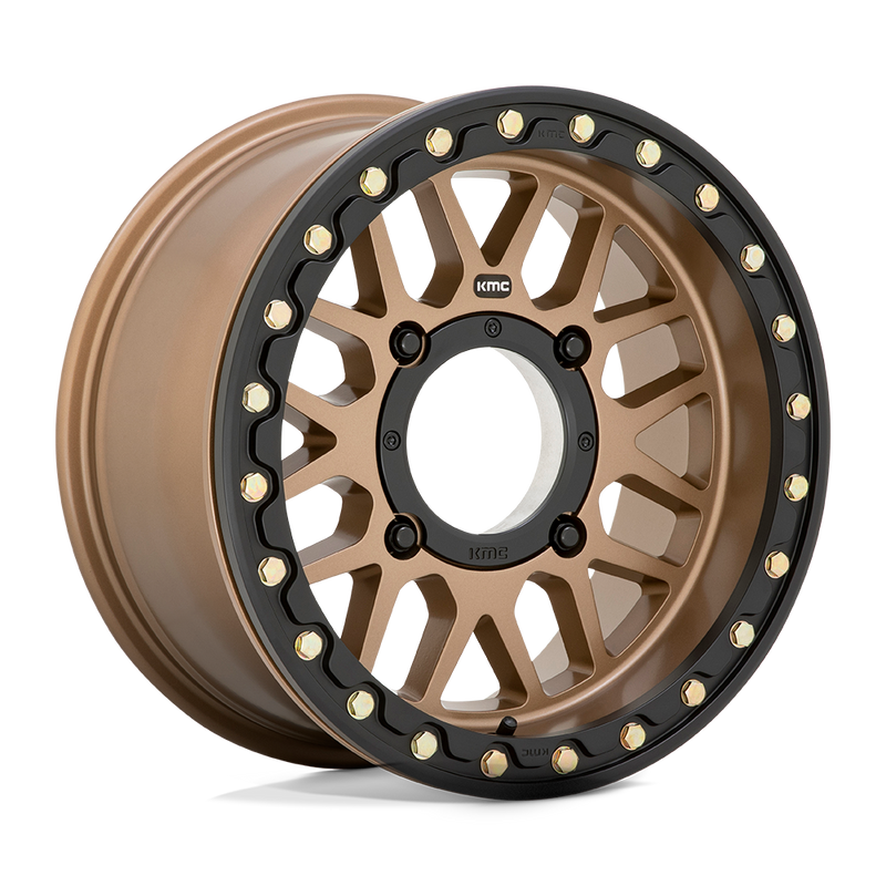 KMC Powersports - KS235 GRENADE BEADLOCK - Bronze - SATIN BRONZE - 15" x 7", 10 Offset, 4x156 (Bolt Pattern), 115.1mm HUB