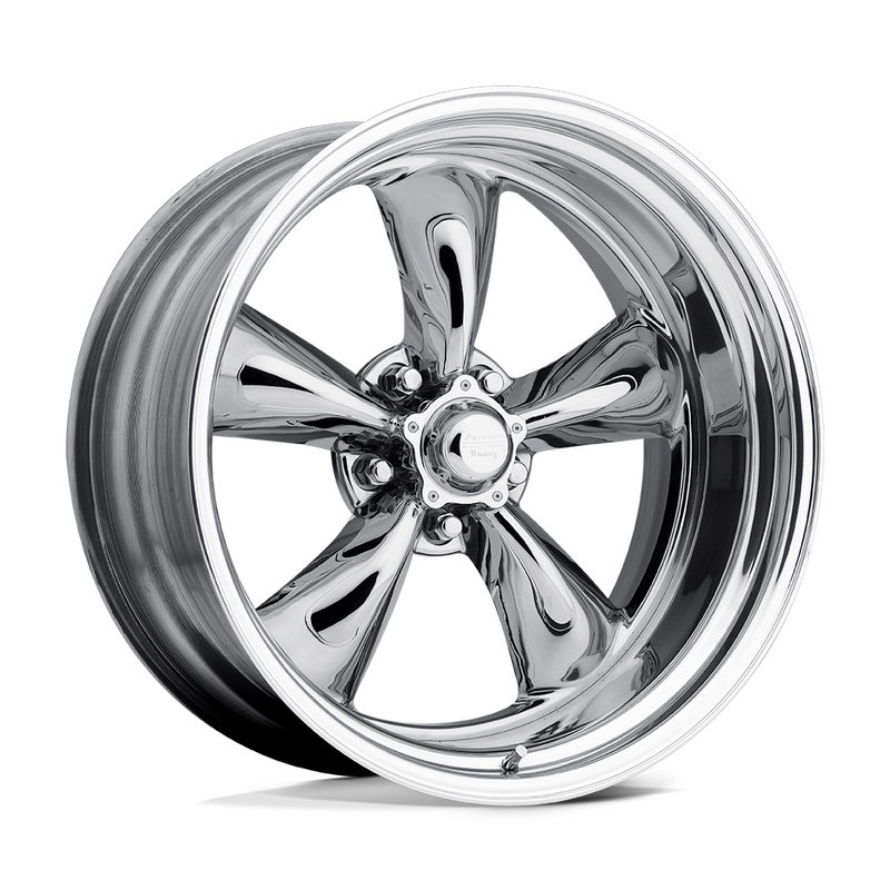 American Racing Vintage - VN405 TORQ THRUST II CUSTOM - Gunmetal - TWO-PIECE CHROME POLISHED BARREL - 15" x 8", 1 Offset, 5x120.65 (Bolt Pattern), 83.1mm HUB