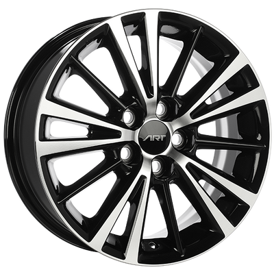 ART - Replica 279 - Black - Gloss Black - Machined Face - 16" x 6.5", 37 Offset, 5x100 (Bolt Pattern), 54.1mm HUB