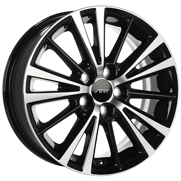 ART - Replica 279 - Black - Gloss Black - Machined Face - 16" x 6.5", 37 Offset, 5x100 (Bolt Pattern), 54.1mm HUB