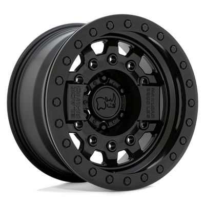 Black Rhino - AVENGER BEADLOCK - Black - MATTE BLACK WITH BLACK HARDWARE - 17" x 8.5", -30 Offset, 6x139.7 (Bolt Pattern), 112.1mm HUB