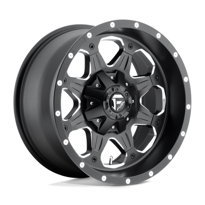 Fuel - D534 BOOST - Black - MATTE BLACK MILLED - 17" x 9", 20 Offset, 8x180 (Bolt Pattern), 125.1mm HUB