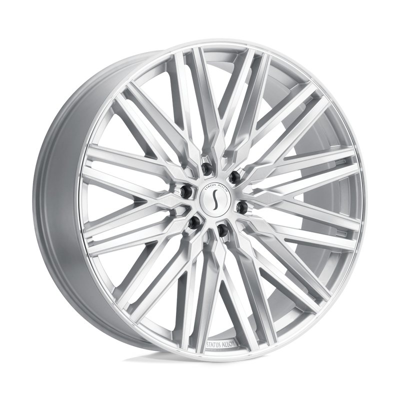 Status Wheels - ADAMAS - Silver - Silver with Mirror Cut Face - 22" x 9.5", 25 Offset, 6x139.7 (Bolt Pattern), 112.1mm HUB