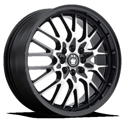 Konig - Lace - Black - Black/Machine Spoke - 18" x 8", 35 Offset, 5x100 (Bolt Pattern), 73.1mm HUB