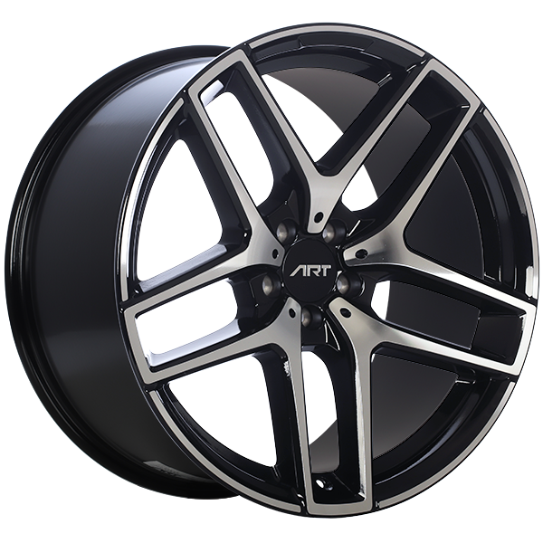 ART - Replica 197 - Black - Gloss Black - Machined Face - 21" x 11", 38 Offset, 5x112 (Bolt Pattern), 66.6mm HUB