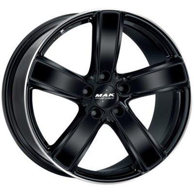 Mak Wheels - TURISMO-FF - Black - GLOSS BLACK MIRROR RING - 20" x 9.5", 65 Offset, 5x130 (Bolt Pattern), 71.6mm HUB