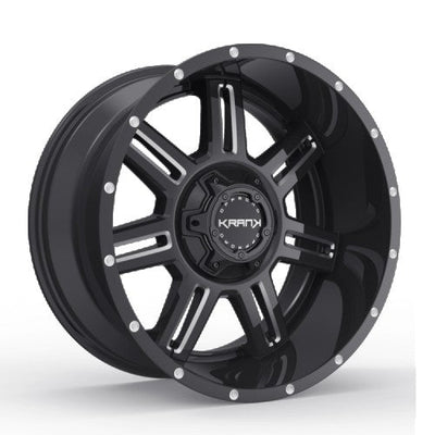 KranK Off-road - Force - Black - Gloss Black Milled - 20" x 9", 0 Offset, 6x135/139.7 (Bolt Pattern), 108mm HUB
