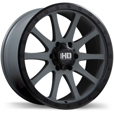 Fast HD - Throttle - Satin Grey with Black Lip - 17" x 9", 25 Offset, 6x135 (Bolt Pattern), 87.1mm HUB