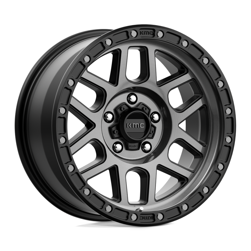 KMC Wheels - KM544 MESA - Black - SATIN BLACK WITH GRAY TINT - 18" x 9", 25 Offset, 5x150 (Bolt Pattern), 110.1mm HUB
