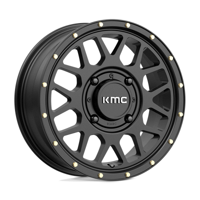 KMC Powersports - KS135 GRENADE - Black - SATIN BLACK - 15" x 6", 38 Offset, 4x137 (Bolt Pattern), 112.1mm HUB