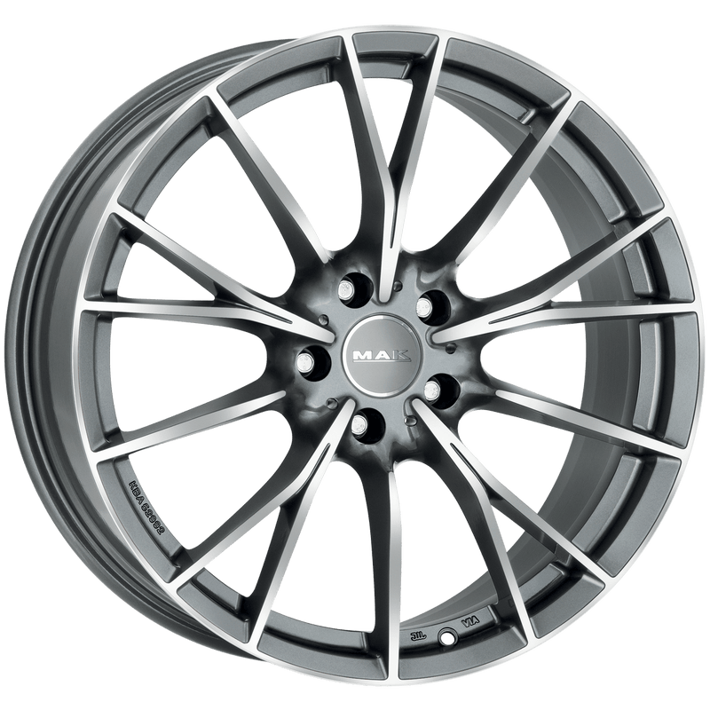 Mak Wheels - FABRIK-D - Gunmetal - GUN MET-MIRROR FACE - 20" x 9", 44 Offset, 5x120 (Bolt Pattern), 72.6mm HUB