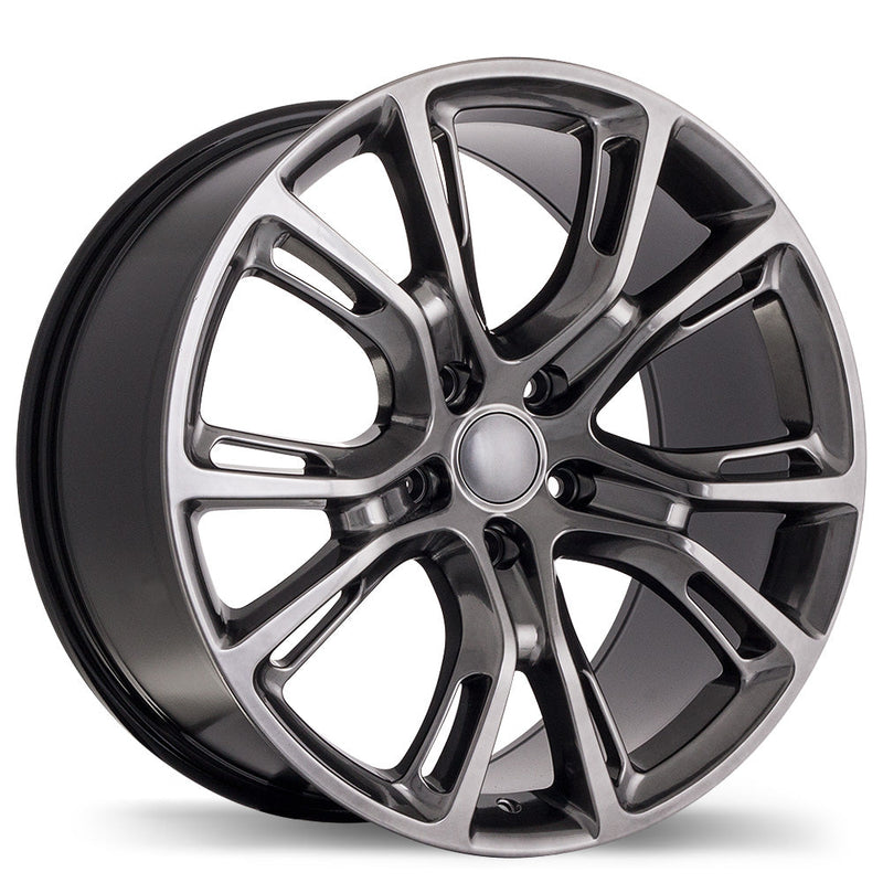 Replika - R148B - Gunmetal - Dark Hyper Silver - 20" x 9", 34 Offset, 5x127 (Bolt Pattern), 71.5mm HUB