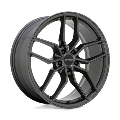 Petrol Wheels - P5C - Gunmetal - GLOSS GUNMETAL - 20" x 8.5", 40 Offset, 5x115 (Bolt Pattern), 76.1mm HUB