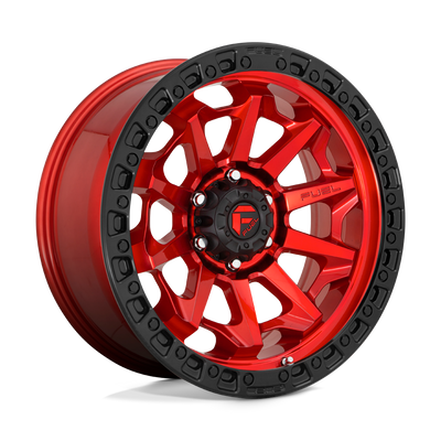 Fuel - D695 COVERT - CANDY RED BLACK BEAD RING - 17" x 9", 1 Offset, 8x165.1 (Bolt Pattern), 125.1mm HUB