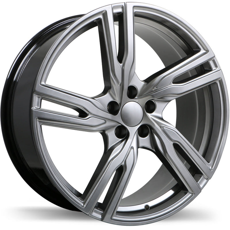 Replika - R221 - Gunmetal - Dark Hyper Silver - 18" x 8", 38 Offset, 5x108 (Bolt Pattern), 67.1mm HUB