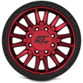 GT Off-Road - CHAMBER - Black Ring / Anodized Red Centre - 18" x 10", -18 Offset, 5x127/139.7 (Bolt pattern), 78.10mm HUB