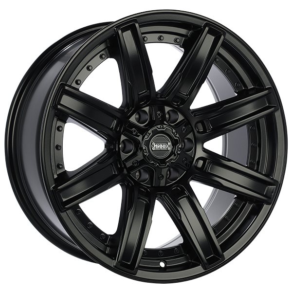 Ruffino HARD - FORGED - Black - Satin Black - 18" x 9", 20 Offset, 5x127/139.7 (Bolt Pattern), 77.8mm HUB